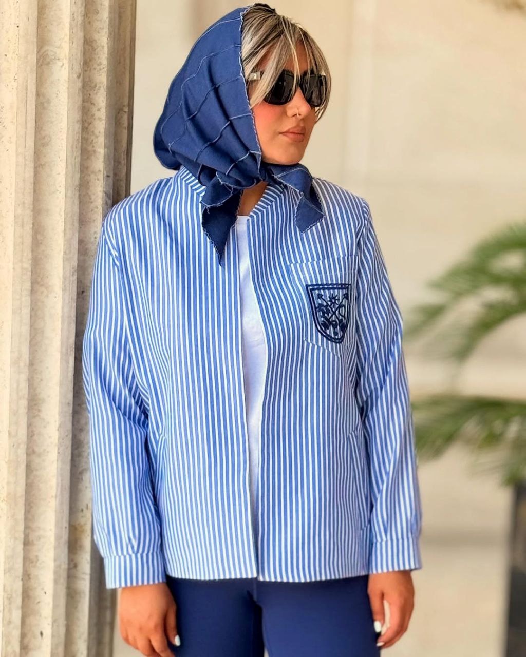 شومیز ابی راه راه